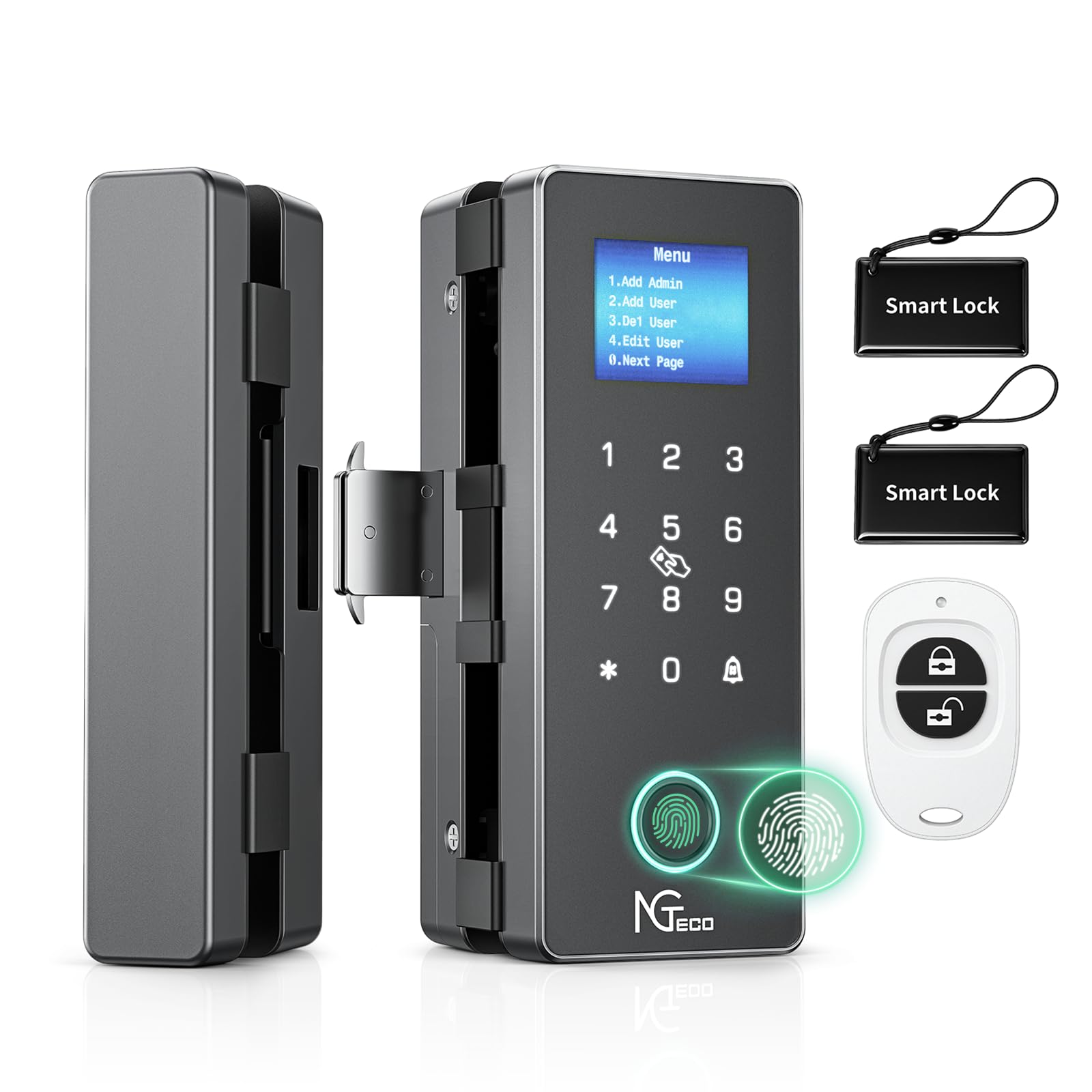 Amazon.com: NGTeco Smart Glass Door Locks, 5 Unlock Ways Keyless